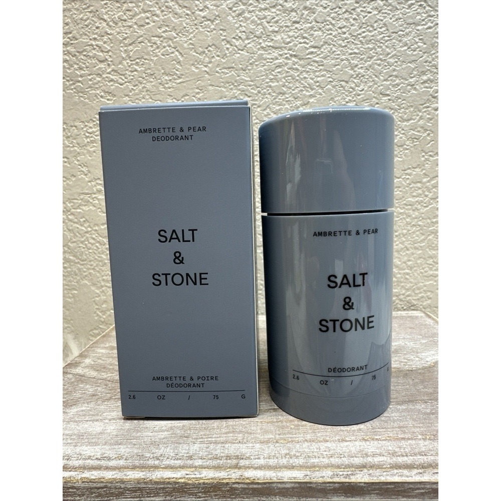 $24 🌙 Salt & Stone Unisex Deodorant, Ambrette & Pear Scent, 2.6 oz NEW